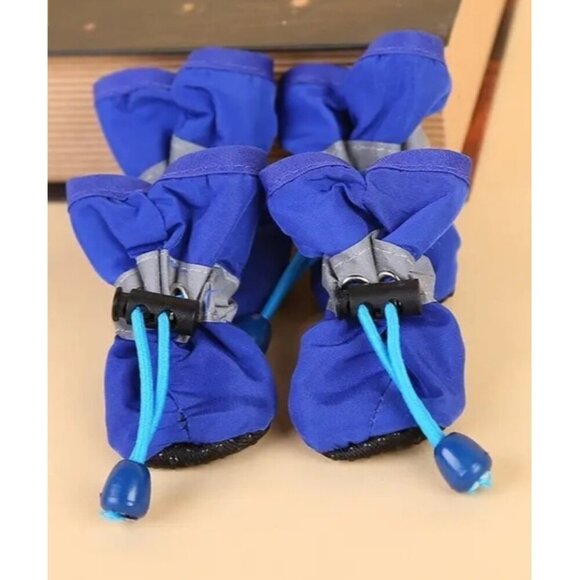 Paw Protectors Reflective Blue XL Water-Resistant Bungee Secure Dog Shoes NEW - Picture 1 of 4